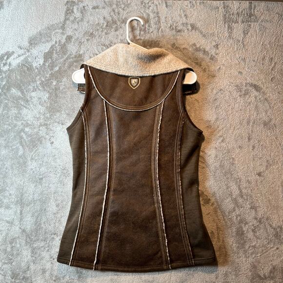 Kuhl Dani Sherpa Brown Vest Zipper Pockets Women's Size Small Hiking Gorpcore - Picture 2 of 7